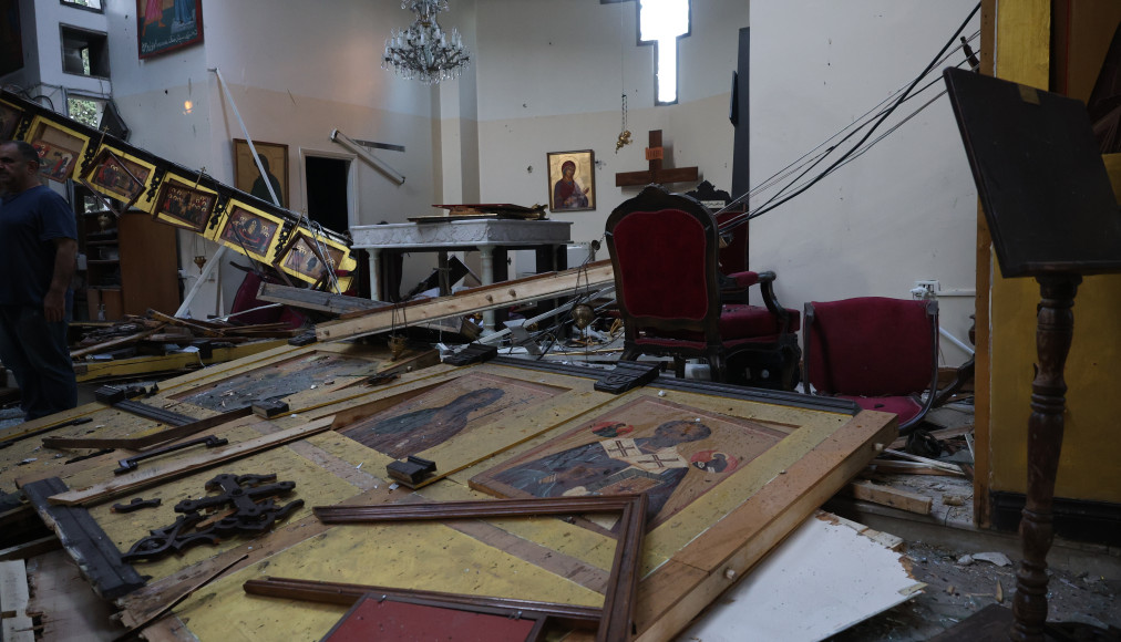 Dommages sur les lieux d&#039;un attentat-suicide à la bombe à l&#039;église Mar Elias dans la banlieue de Damas, Syrie, 22 juin 2025. / Keystone